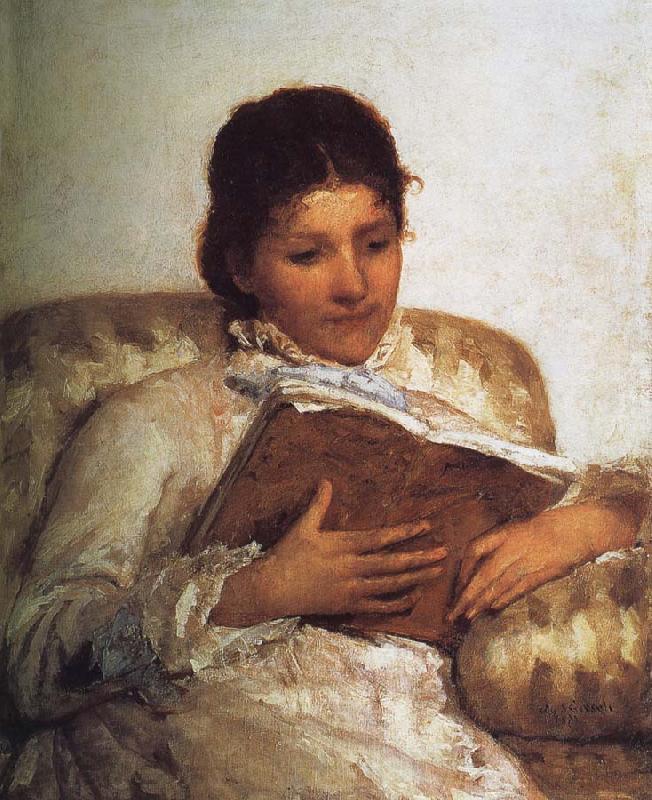 Mary Cassatt Reading the book France oil painting art